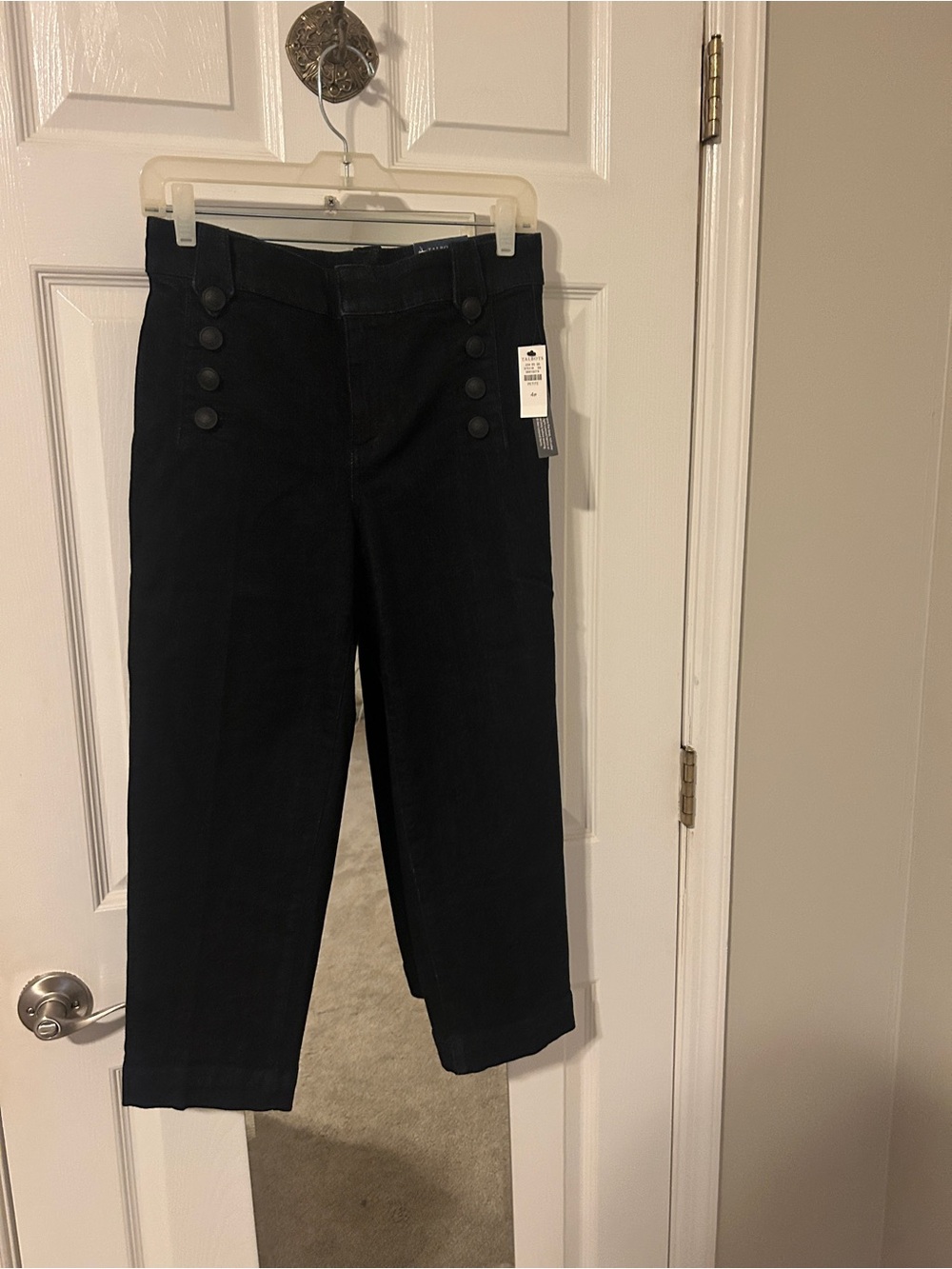 Talbots Dark Wash Cropped Sailor-Style Jeans